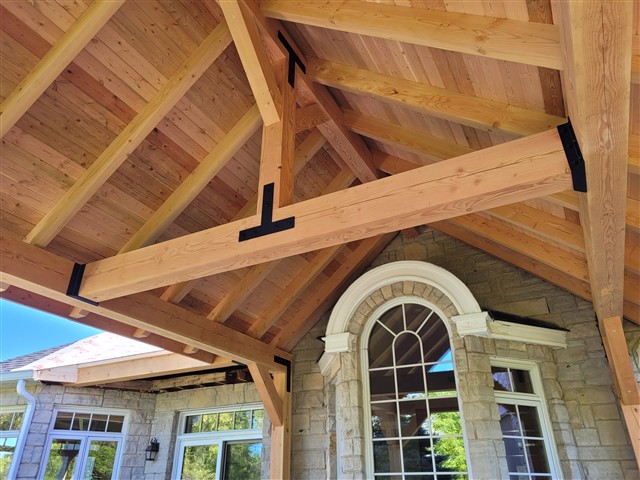 Timber porch ceiling detail