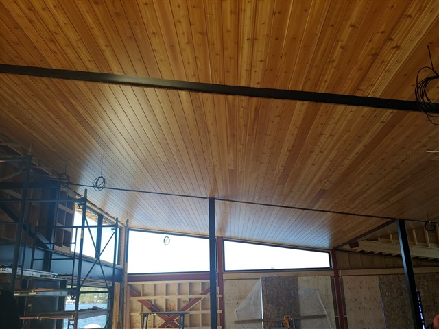 Wood ceiling installation